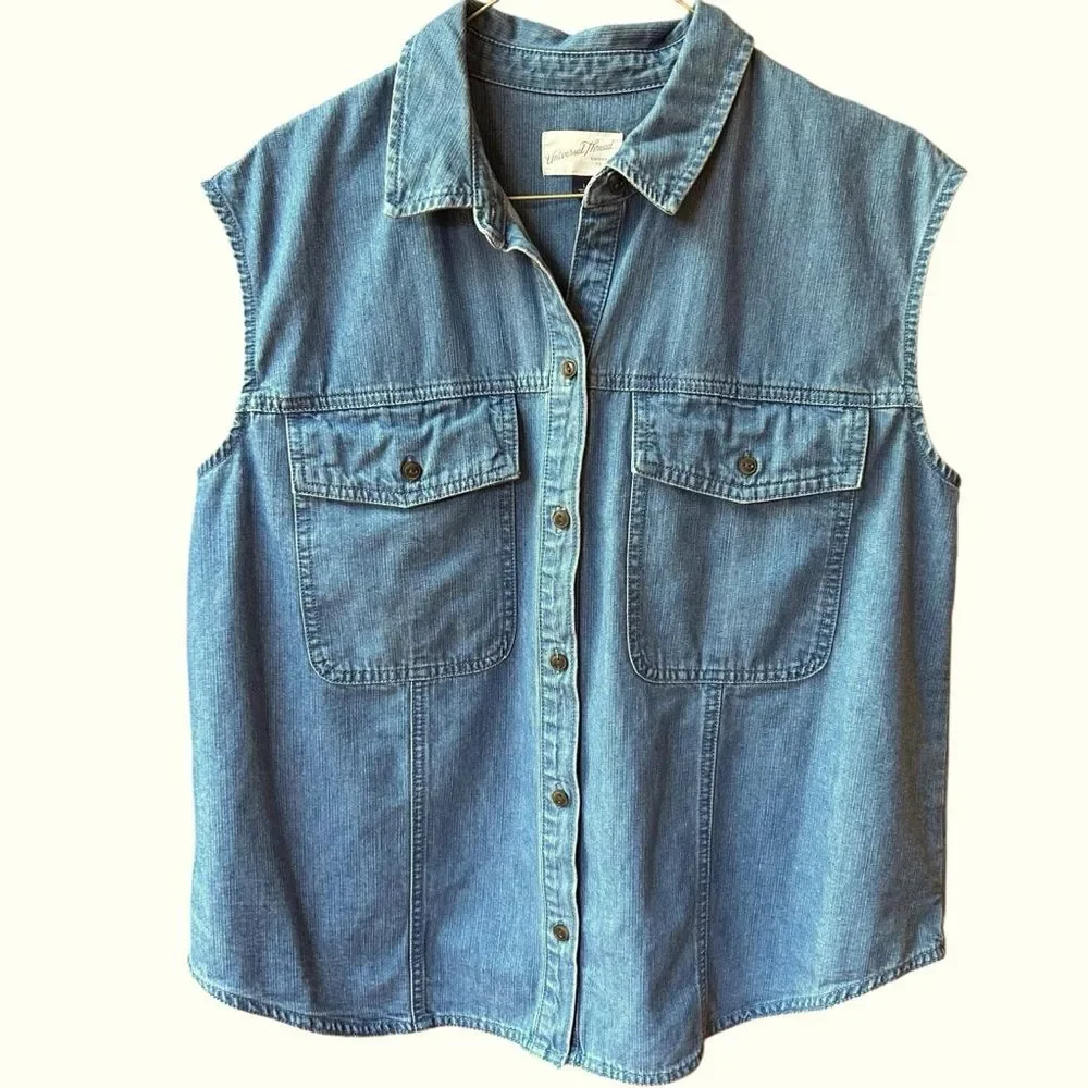 Universal Thread Jean Jacket Vest L - Picture 3 of 9